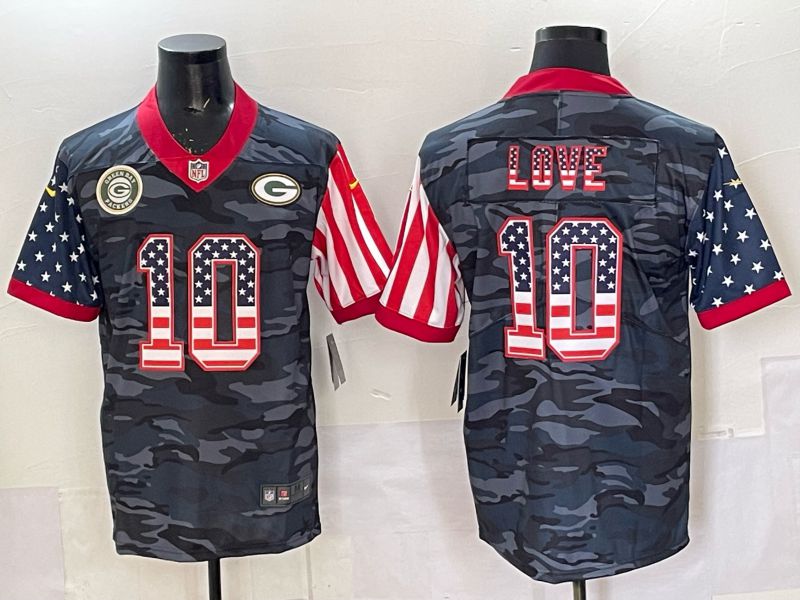 Men Green Bay Packers #10 Love Camo 2025 Limited Nike NFL Jersey 002